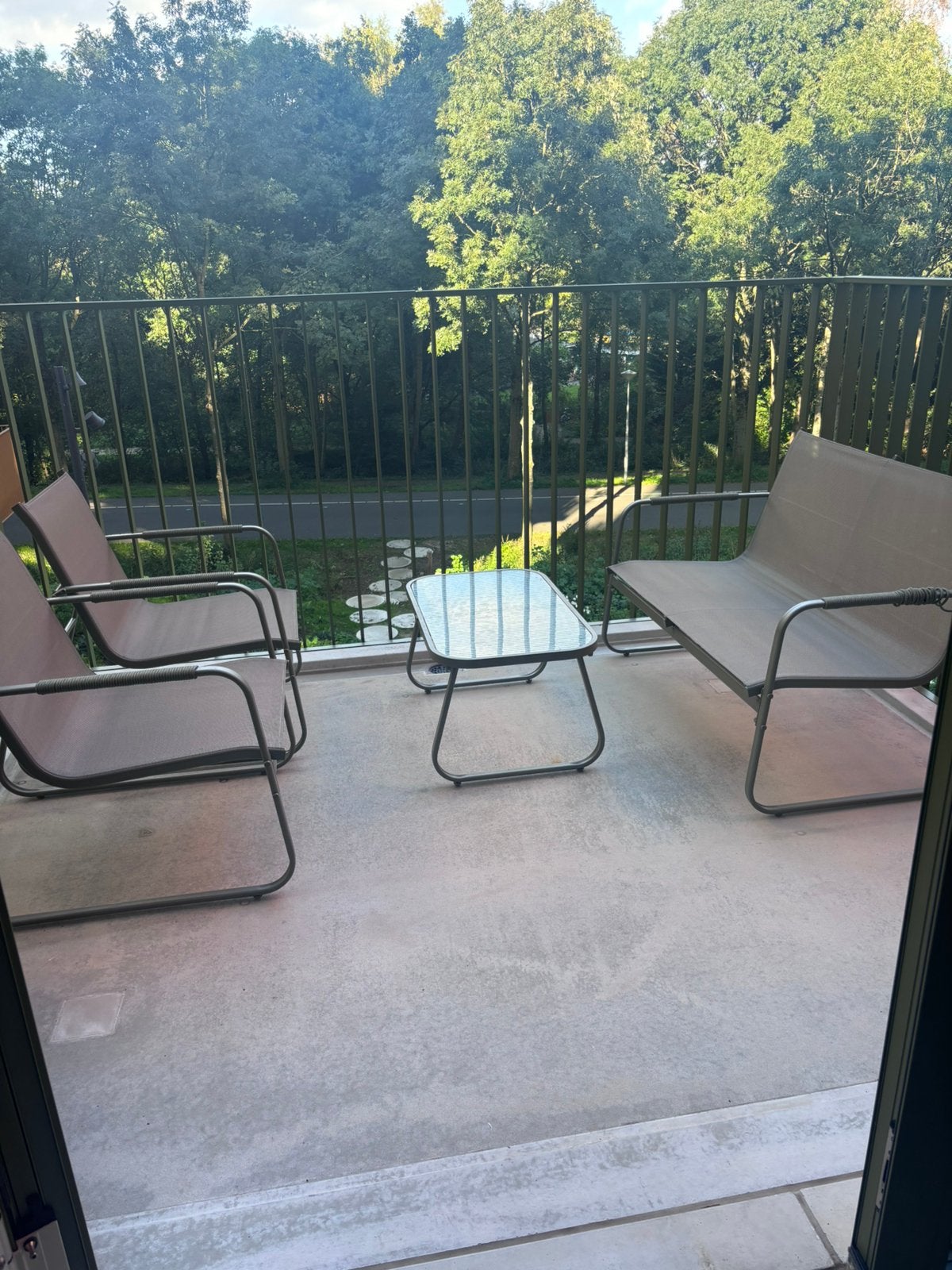 Steel garden set, 4-seater, table, green/gray colour, Ophalen, Gebruikt, 4 zitplaatsen, Loungeset