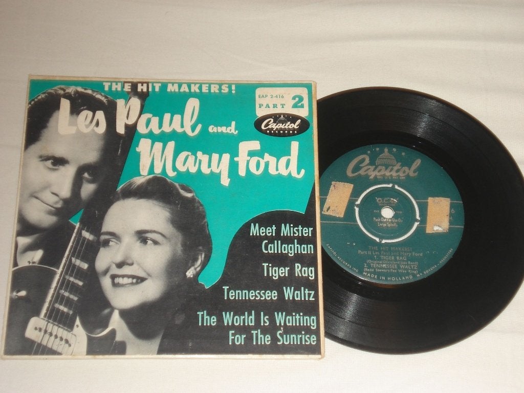 Les Paul & Mary Ford  EP  Tennessee Waltz     Orgineel, Gebruikt, EP, Country en Western, Fotohoes