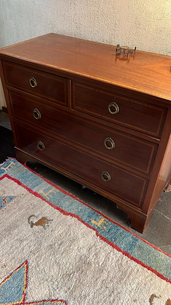 Antieke Mahonie Commode met 4 Laden, Antiek en Kunst, Ophalen