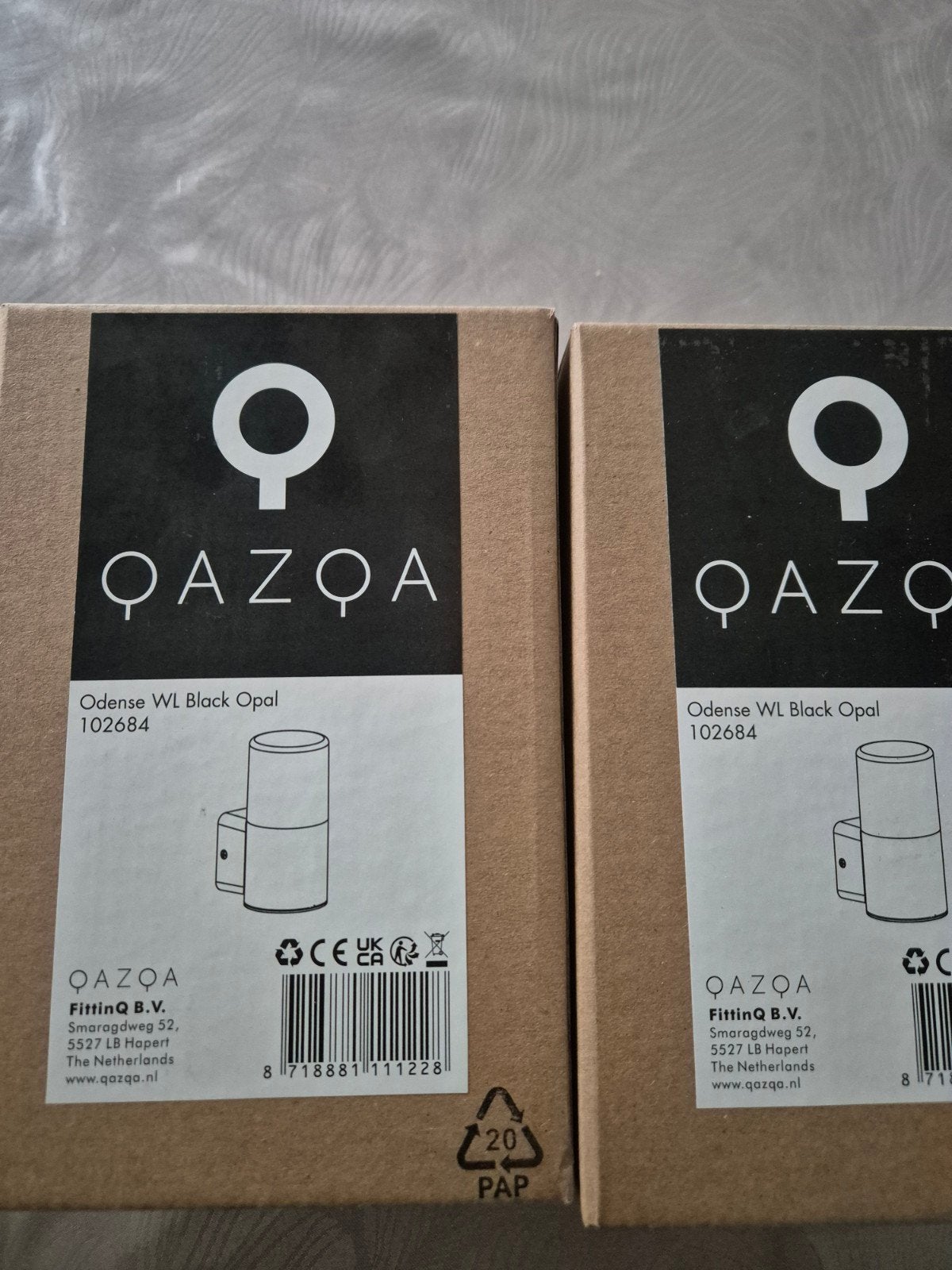 2x QAZQA Odense WL Buitenlampen - Nieuw en Ongebruikt, Minder dan 50 watt, Wandlamp, Nieuw, Ophalen of Verzenden