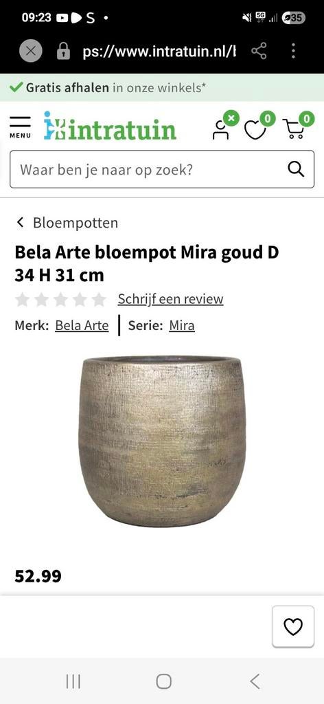 Intratuin bloempot mira goud, Rond, Nieuw, Ophalen of Verzenden, Aardewerk