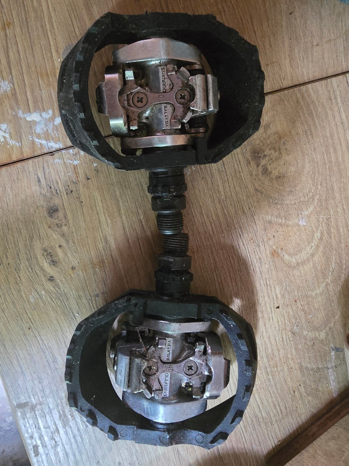 Shimano SPD Pedalen - Gebruikt maar functioneel, Fietsen en Brommers, Fietsonderdelen, Crankstel of Pedalen, Gebruikt, Stadsfiets