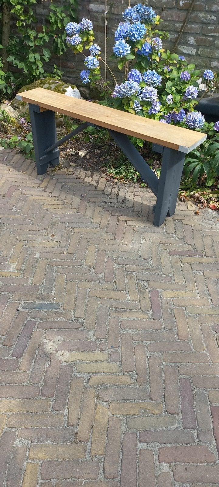 Nieuw houten tuinbankje - 130 cm lang, 56 cm hoog, Ophalen, Nieuw, Hout