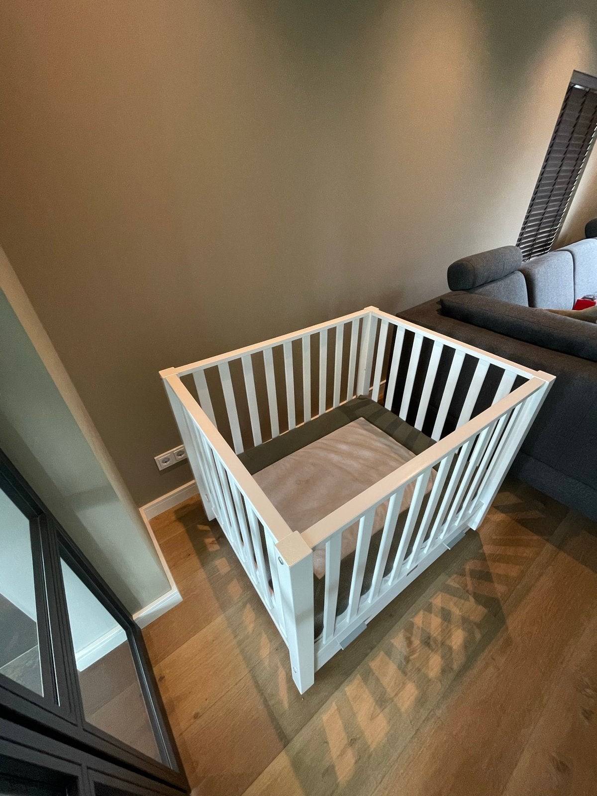 Witte Bopita Box met Lade, Matras, Boxkleed, Muziekmobiel, Ophalen, Gebruikt, 70 tot 85 cm, 140 tot 160 cm