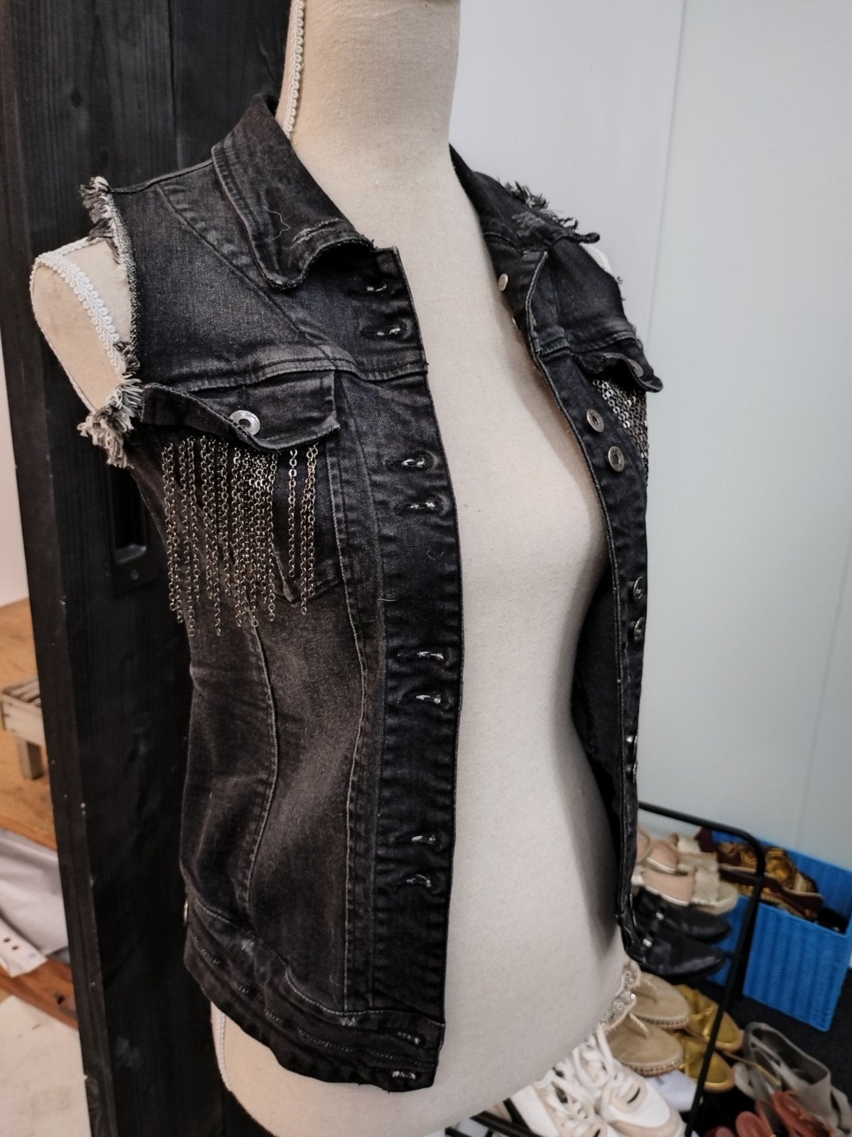 Circle of Trust denim gilet maat XS., Zwart, Ophalen of Verzenden, Zo goed als nieuw, Zonder mouw
