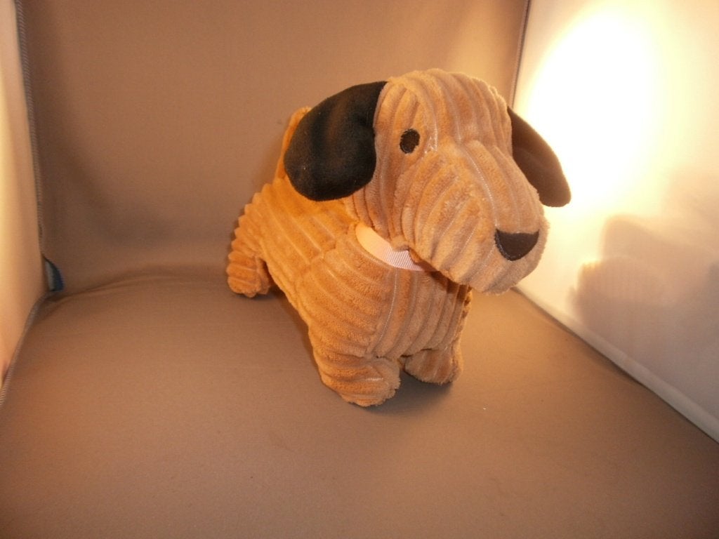 zeeman hond ribcord bruin en zwarte velours oren neus 27 cm, Nieuw, Middelgroot (20 tot 80 cm), Met label, Bruin