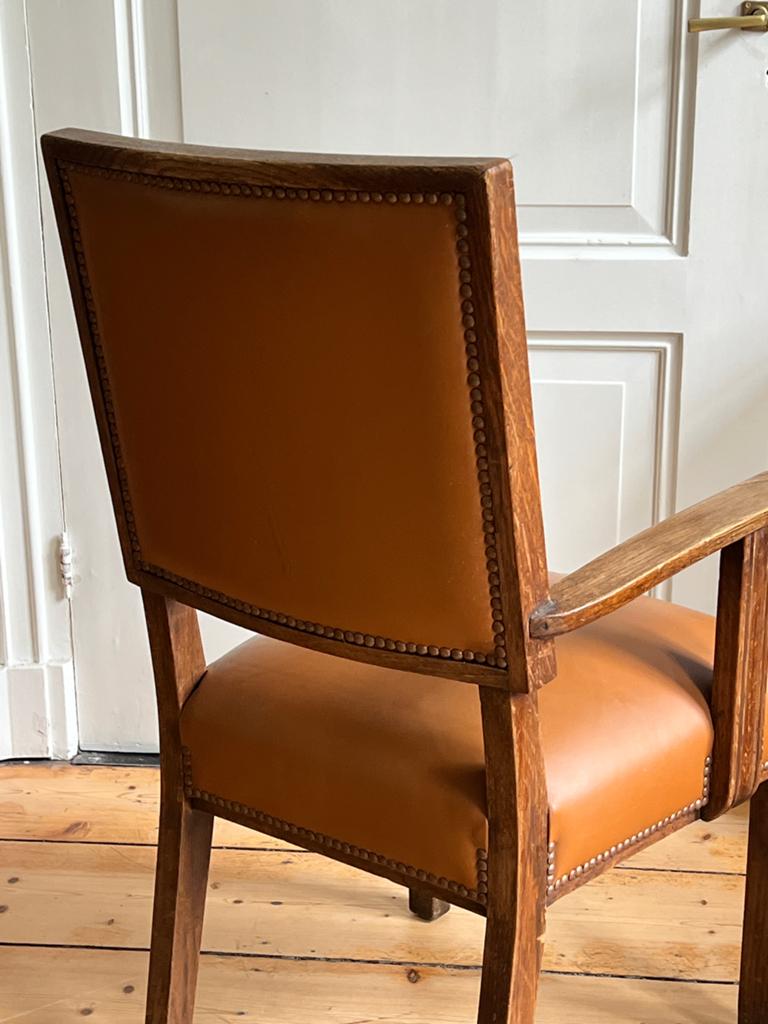 Vintage Pander stoel met lederen bekleding, Antiek en Kunst, Ophalen