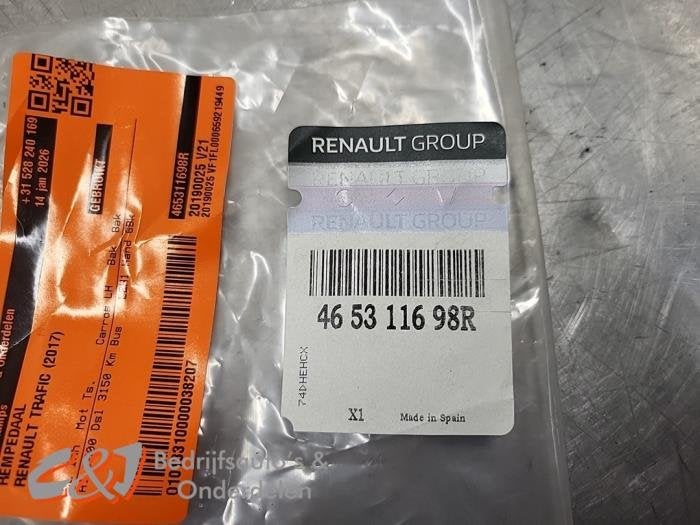 Rempedaal van een Renault Trafic, Gebruikt, -, Renault, -