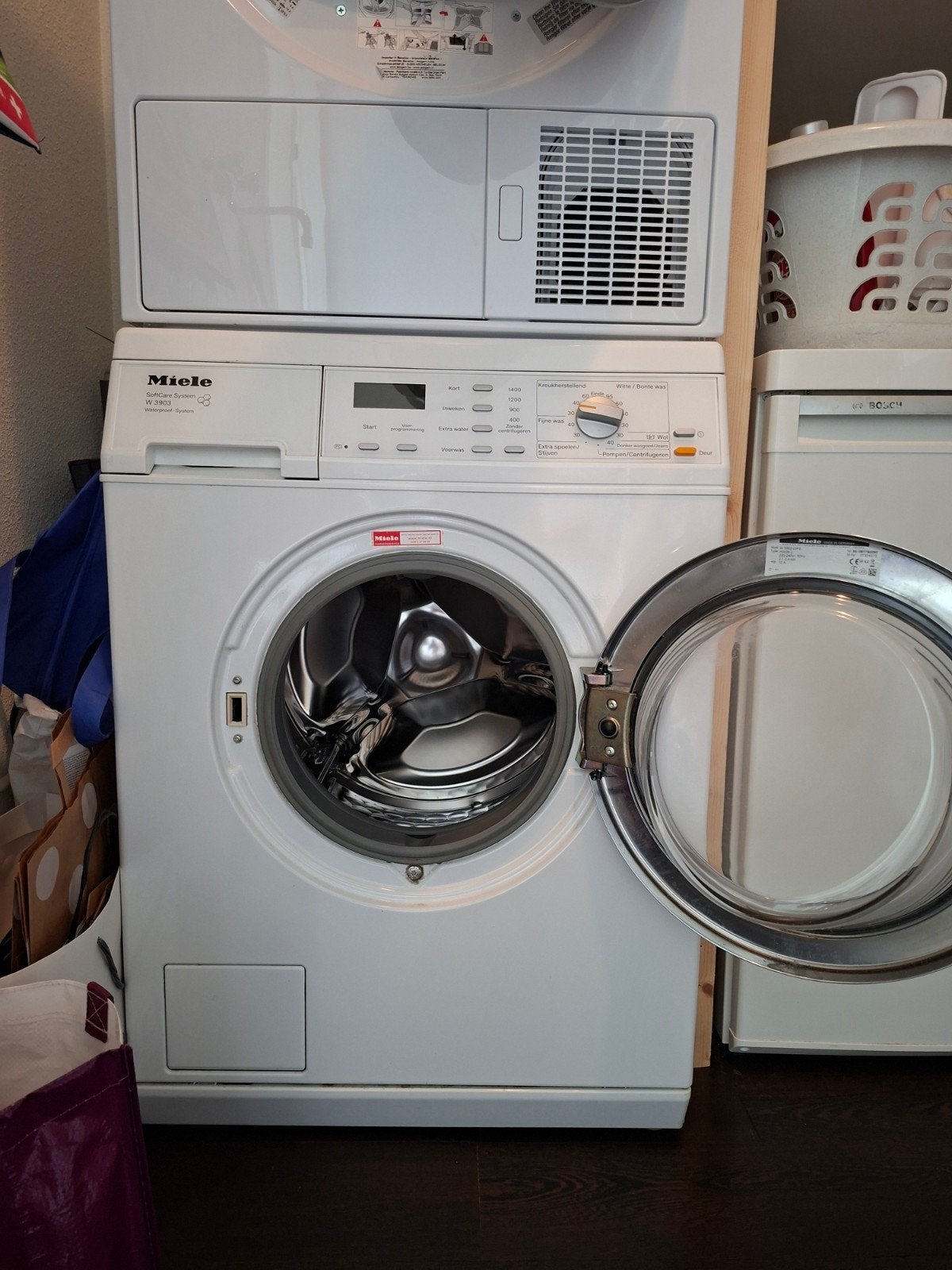 Miele W3903 Wasmachine - Zo goed als nieuw, Ophalen, Gebruikt, Voorlader, 85 tot 90 cm