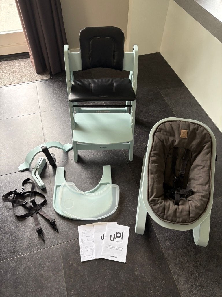 Kidsmill kinderstoel | complete set |, Kinderen en Baby's, Kinderstoelen, Ophalen, Gebruikt, Meegroeistoel, Gordel(s)