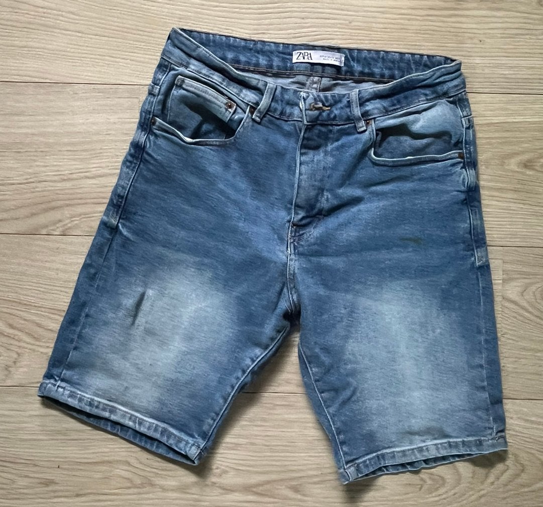 Zara korte broek, Ophalen of Verzenden, Gedragen, Blauw, W32 (confectie 46) of kleiner