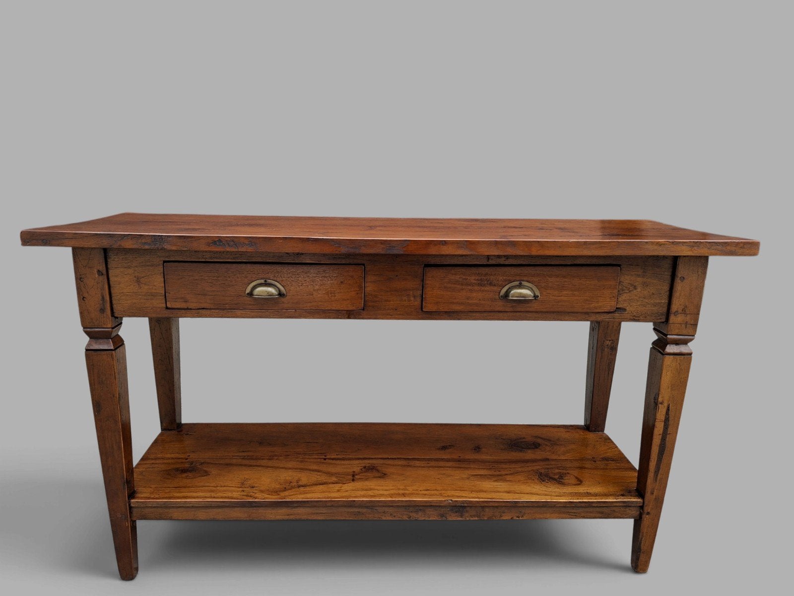 Klassieke teakhouten sidetable, wandtafel, console
