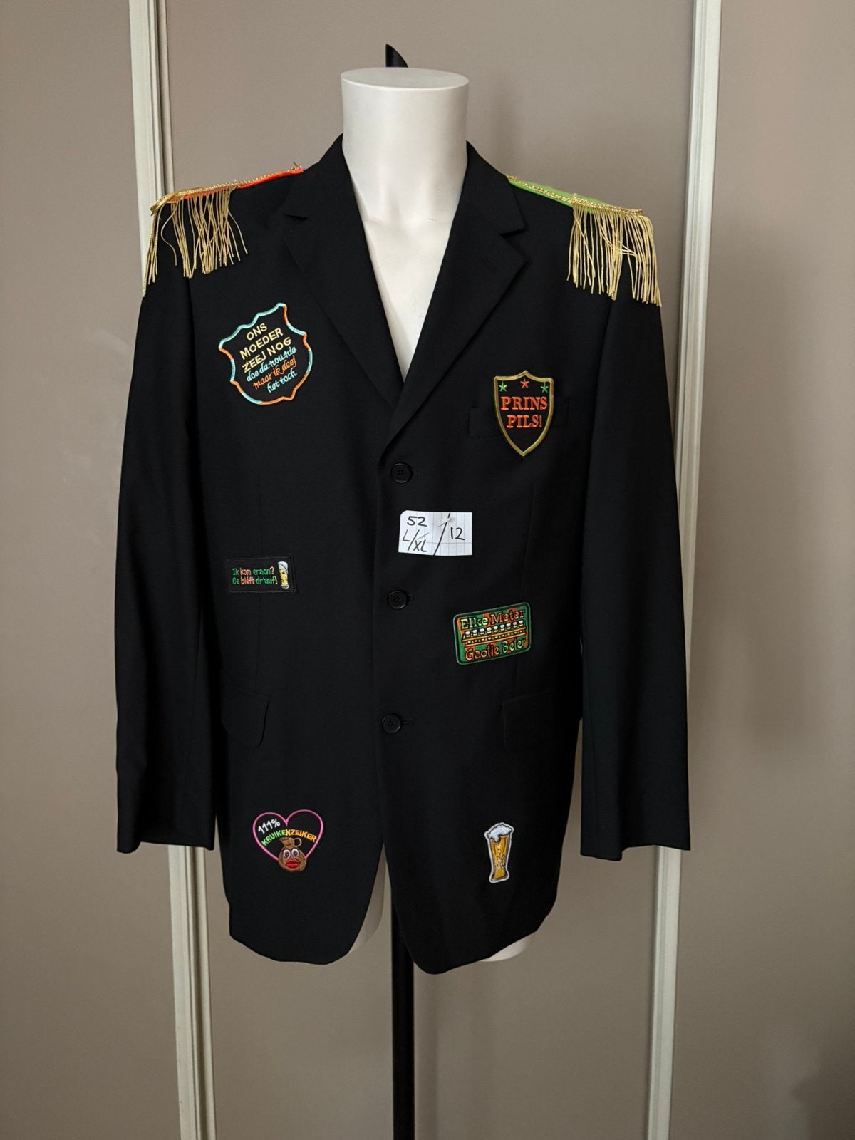 (12) Kruikenstad Colbert/Jas L/XL carnaval emblemen unisex, Kleding | Heren, Ophalen of Verzenden, Zo goed als nieuw, Maat 52/54 (L)