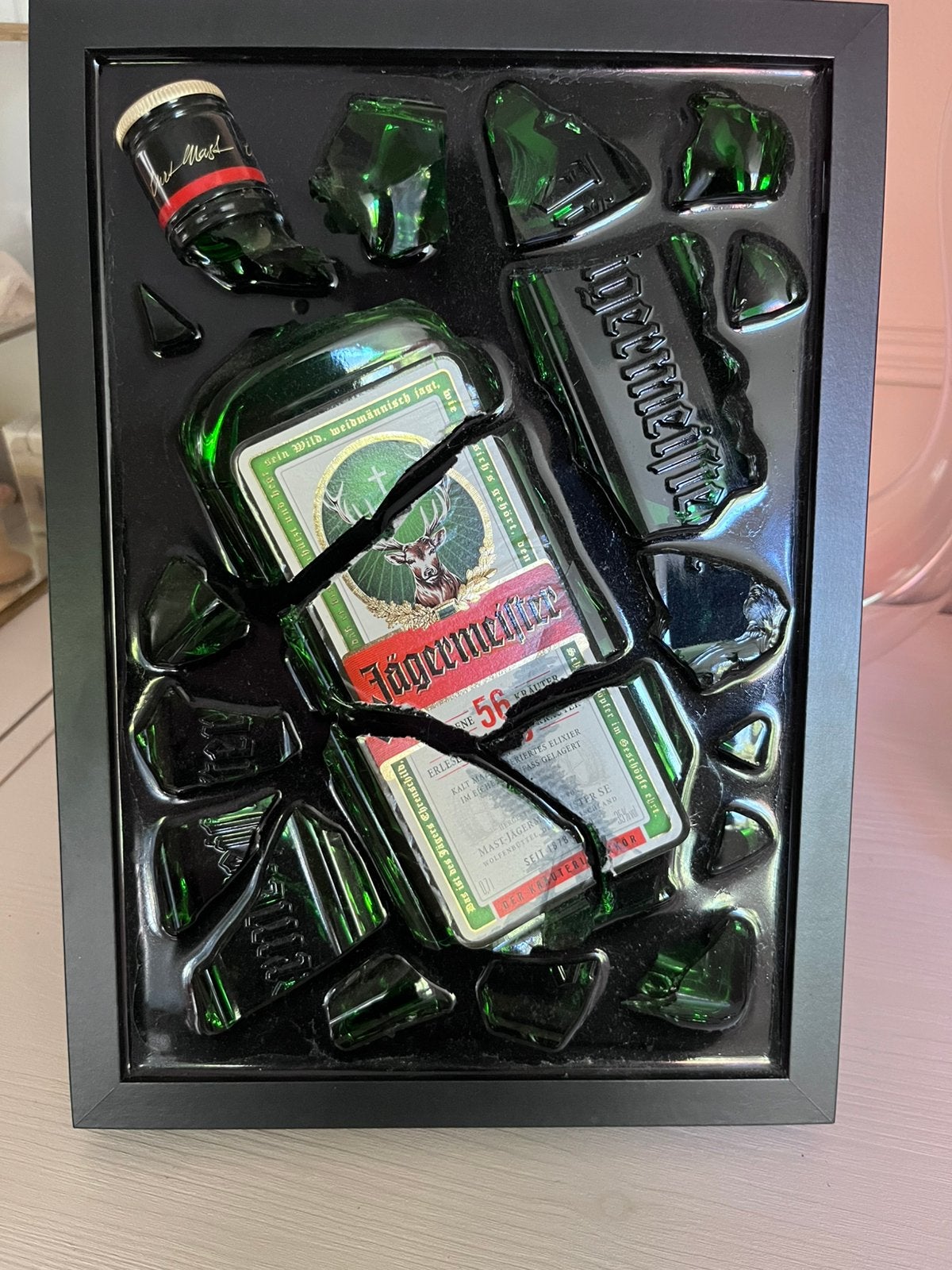 Jagermeister in epoxy glas art, Ophalen, Zo goed als nieuw, Reclamebord