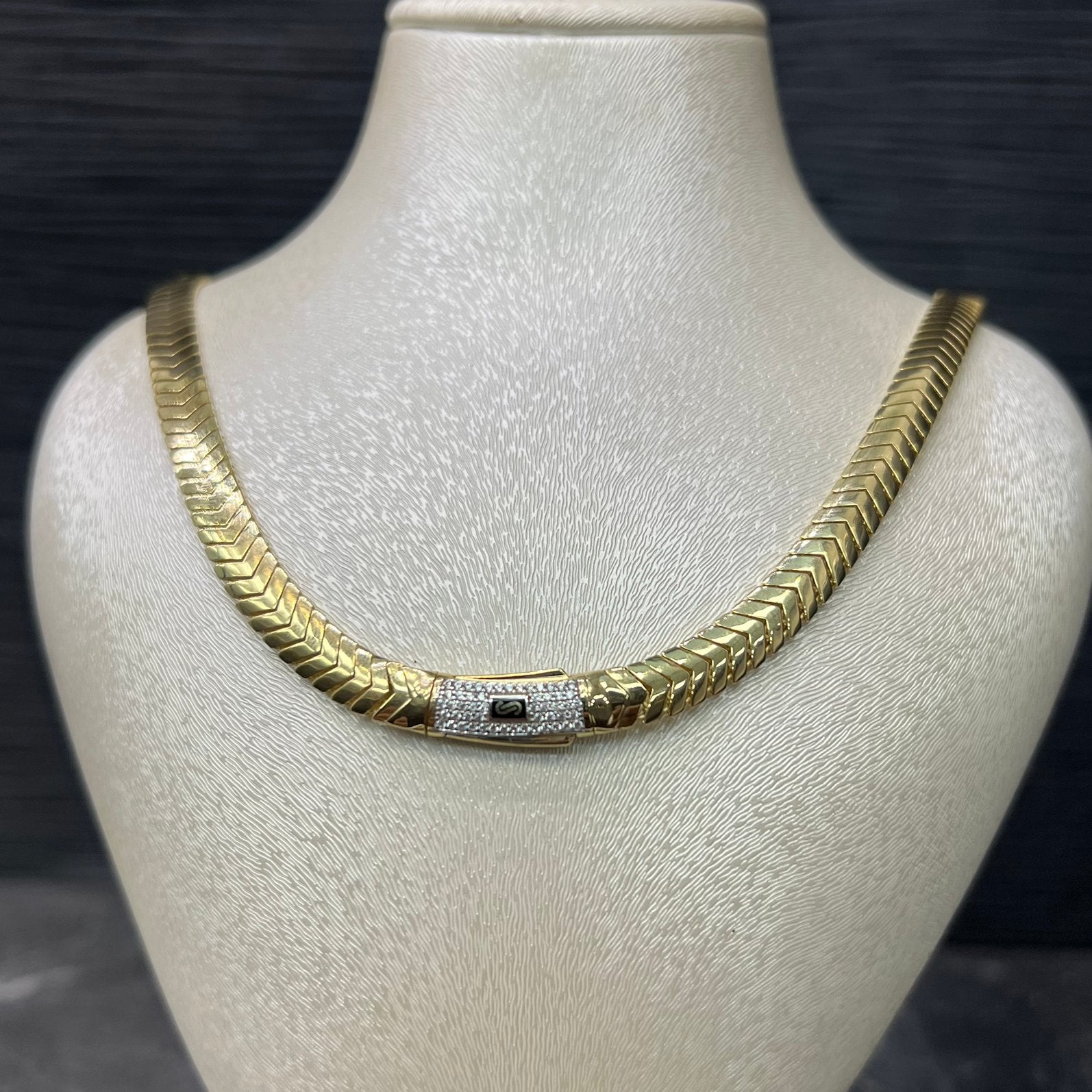 18 karaat gouden ketting collier prachtig model monaco chain, Ophalen of Verzenden, Nieuw, Goud
