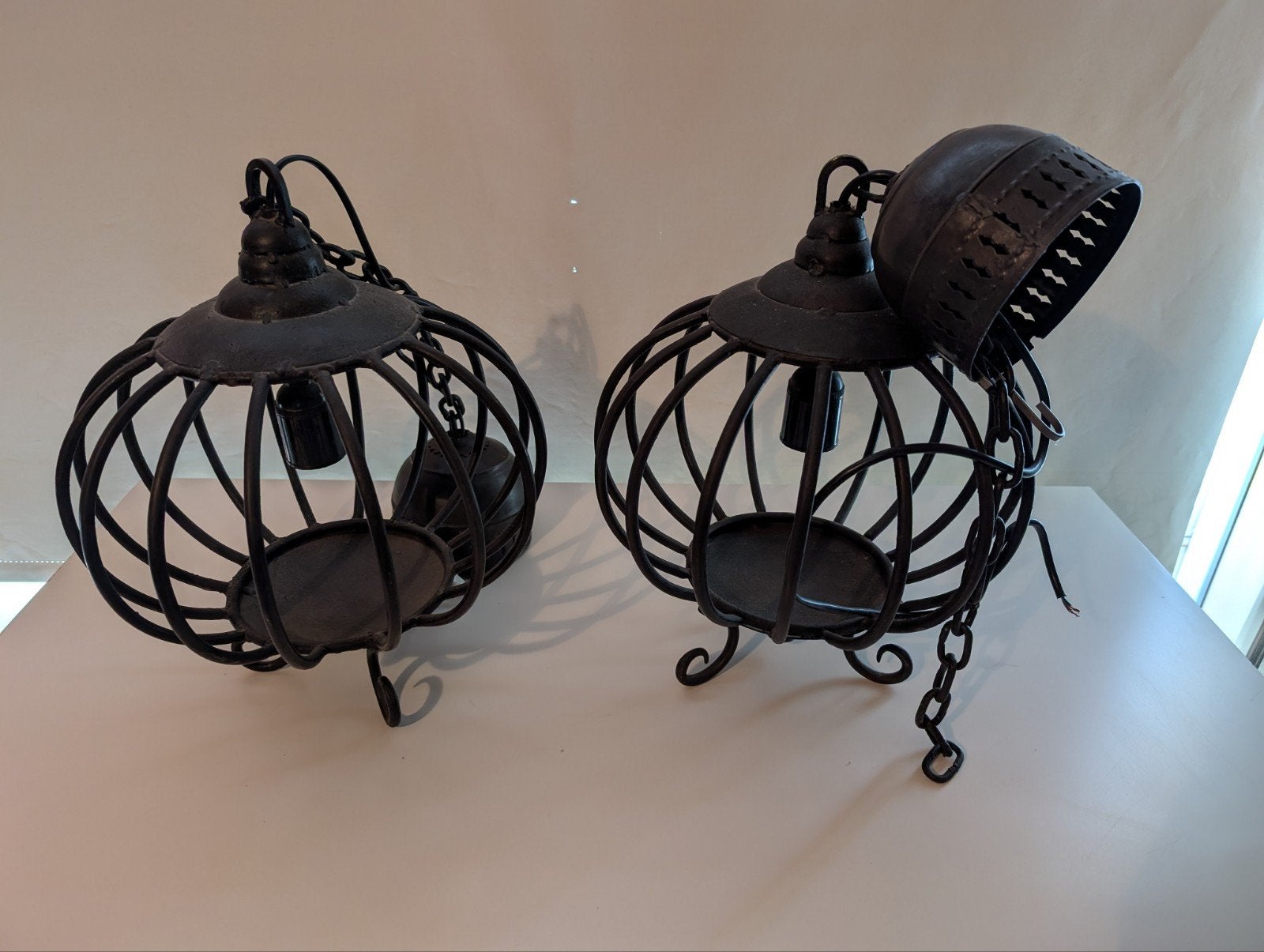 Gietijzeren antieke lampen ., Antiek en Kunst, Ophalen of Verzenden