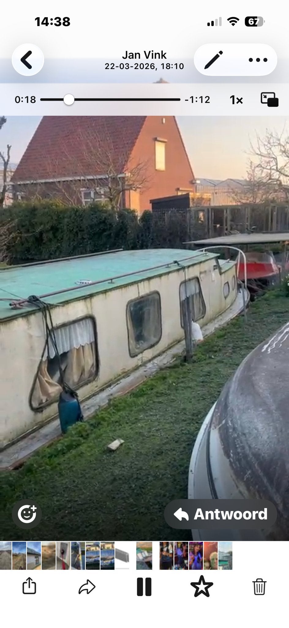 Platbodem met Samofa Diesel Motor - Opknapper, Ophalen, Gebruikt, Staal, Binnenboordmotor