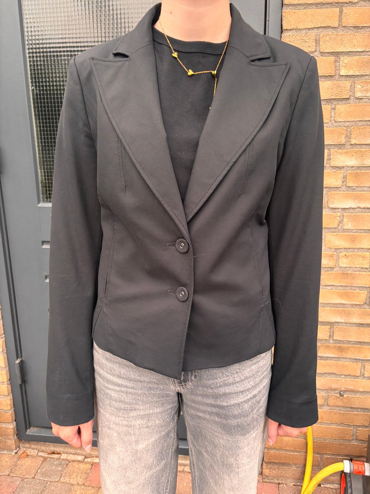 Zwart Mexx colbert Jasje - Maat 40 (M), Maat 38/40 (M), Zwart, Ophalen of Verzenden, Zo goed als nieuw