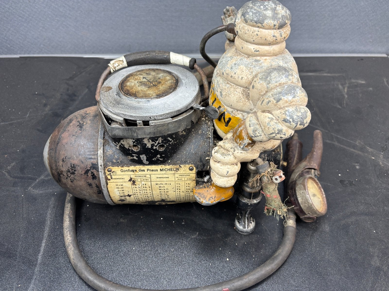 Michelin compressor met Bibendum compleet met stekker, Verzamelen, Reclamebord, Gebruikt, ., Ophalen of Verzenden