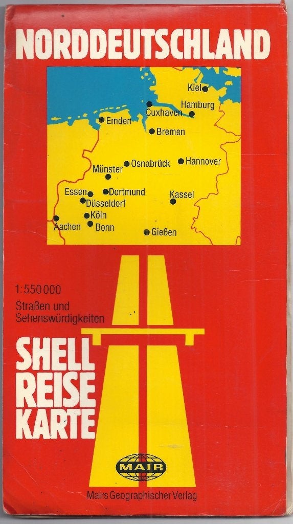 Pl1144 plattegrond shell noord duitsland 1986/88 -, Boeken, Atlassen en Landkaarten, Ophalen of Verzenden, Duitsland, 1800 tot 2000