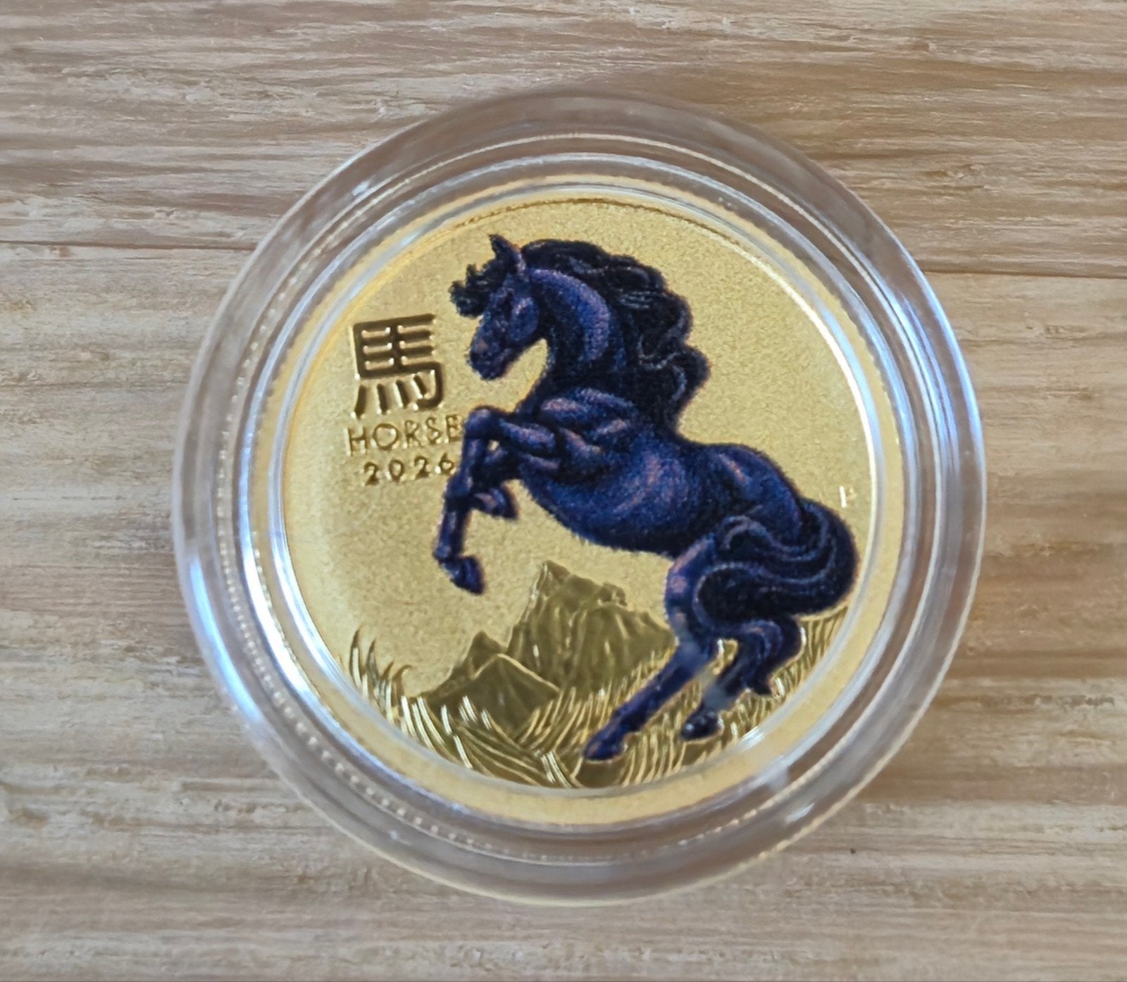 1/10 oz goud Perth Mint Lunar Horse 2026 Coloured, Ophalen of Verzenden, Goud