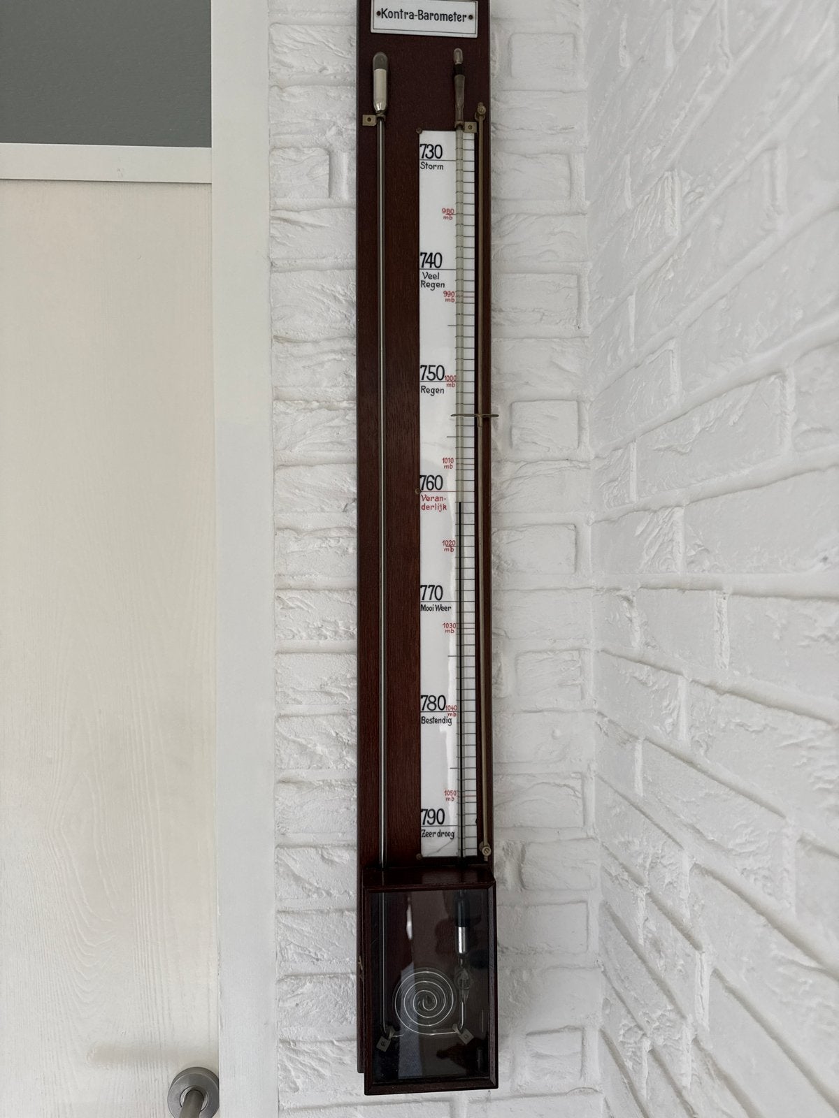 Antieke Kontra-Barometer - Kleine beschadiging, Ophalen, Gebruikt, Barometer