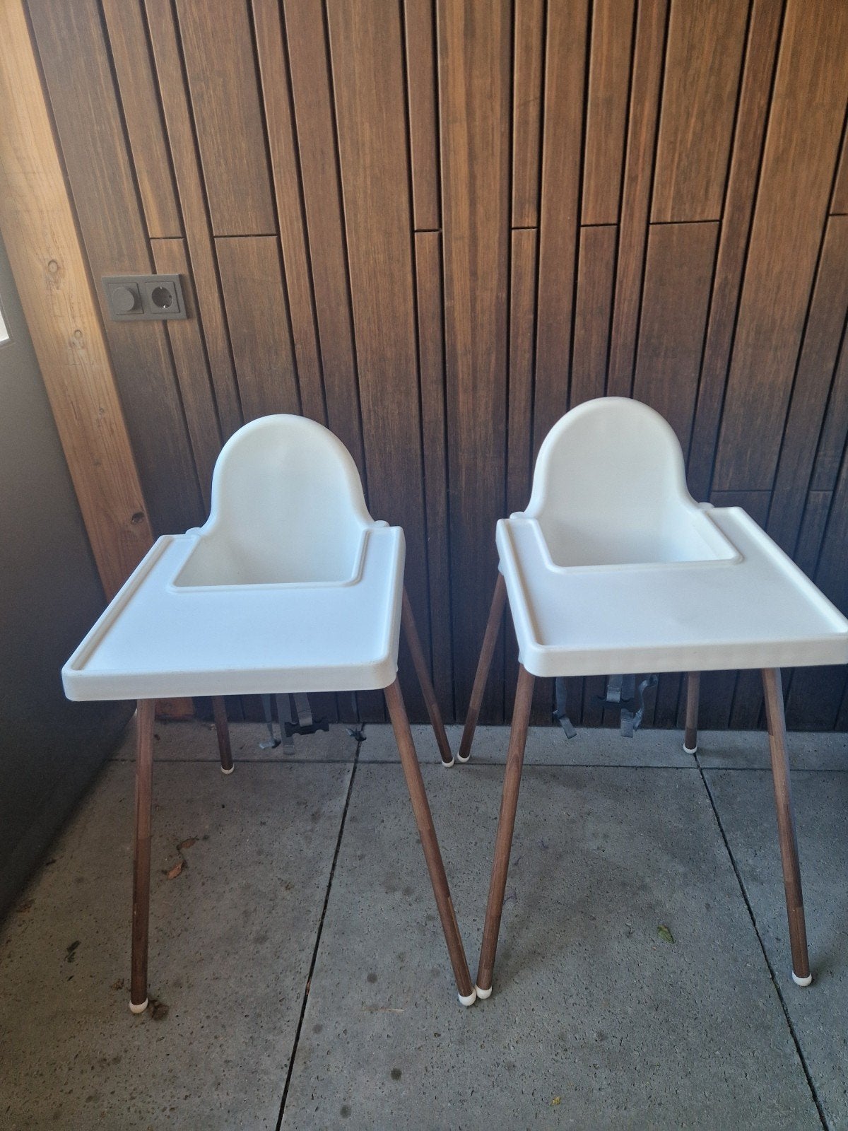 Twee Ikea antilop kinderstoelen, Ophalen, Gebruikt, Kunststof, Stapelbaar