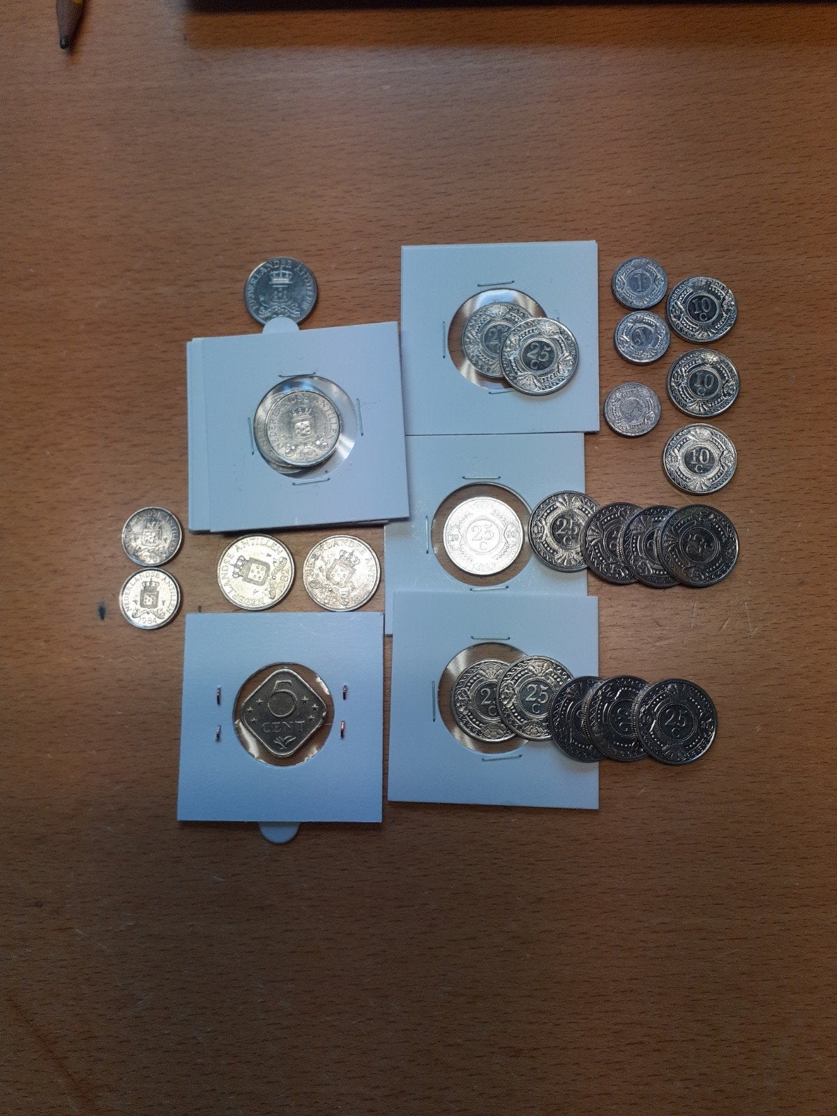 27 munten Nederlandse Antillen 1975-1991, Ophalen of Verzenden, Gestempeld