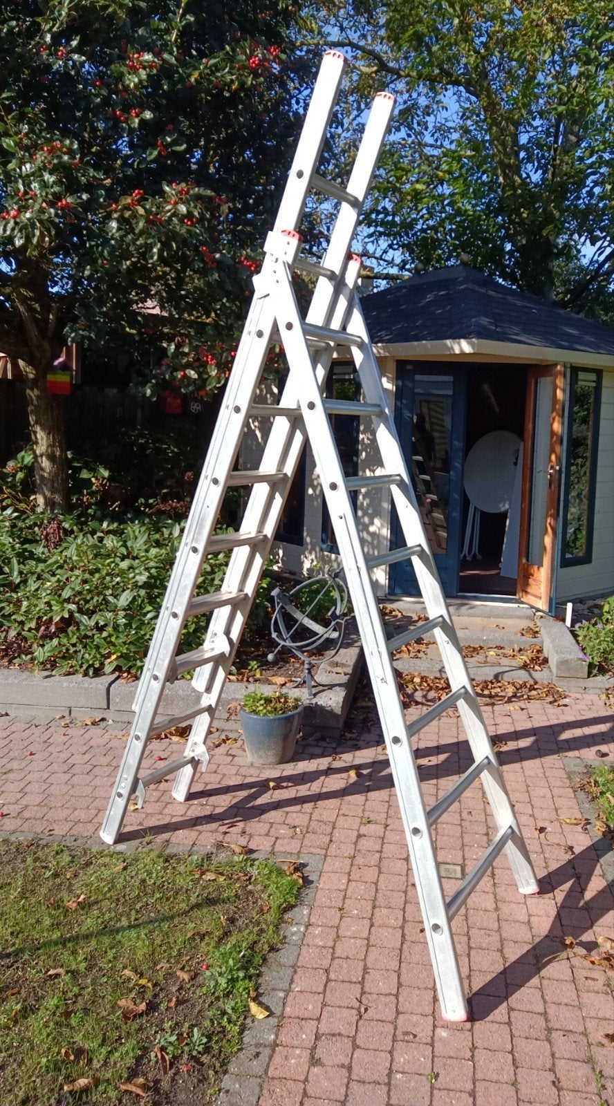 Reform ladder 3 x 8 treden, Ophalen, Zo goed als nieuw, Ladder, Opvouwbaar of Inschuifbaar