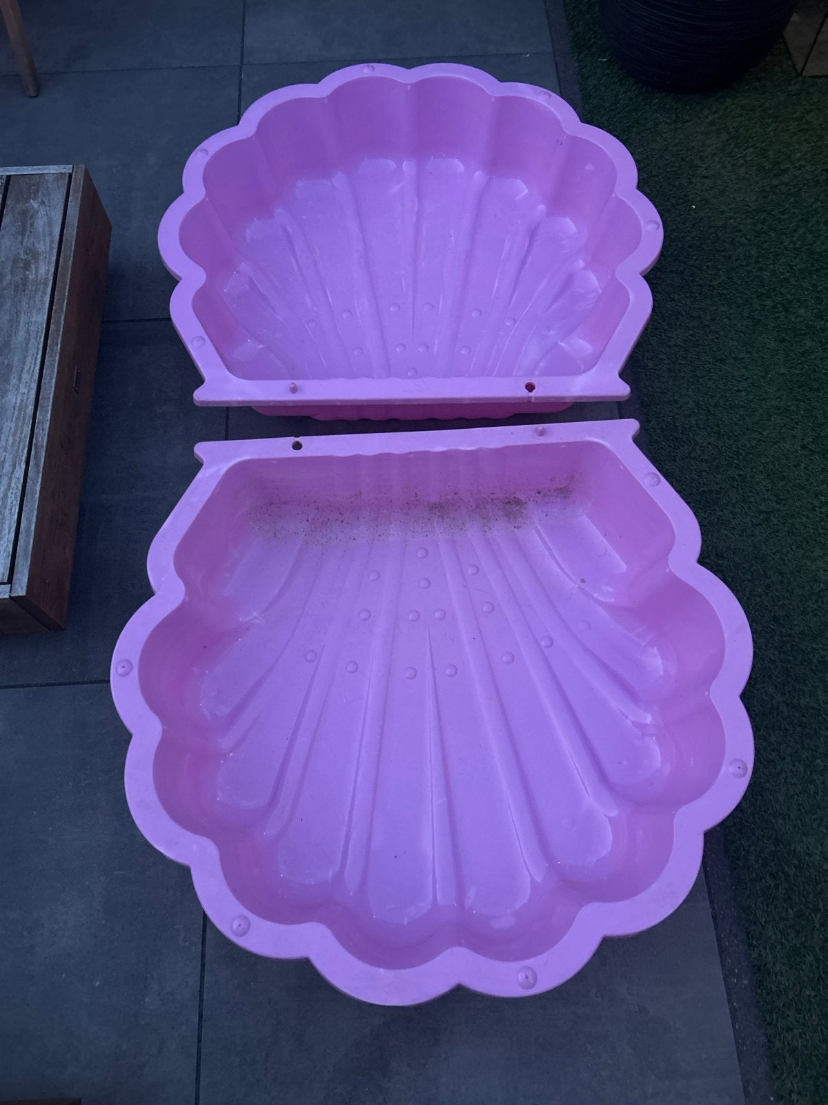 Roze schelp zandbak/zwembadje voor kinderen, Ophalen, Gebruikt