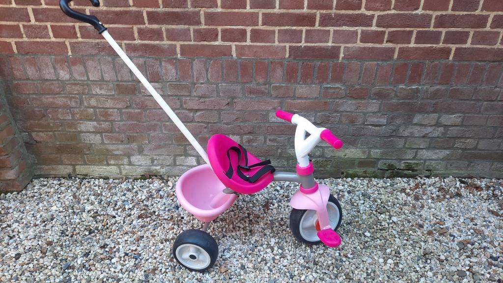 Driewieler met duwstang Smoby Be Move -Roze. Vanaf 15 maand., Ophalen, Zo goed als nieuw, Smoby, Duwstang