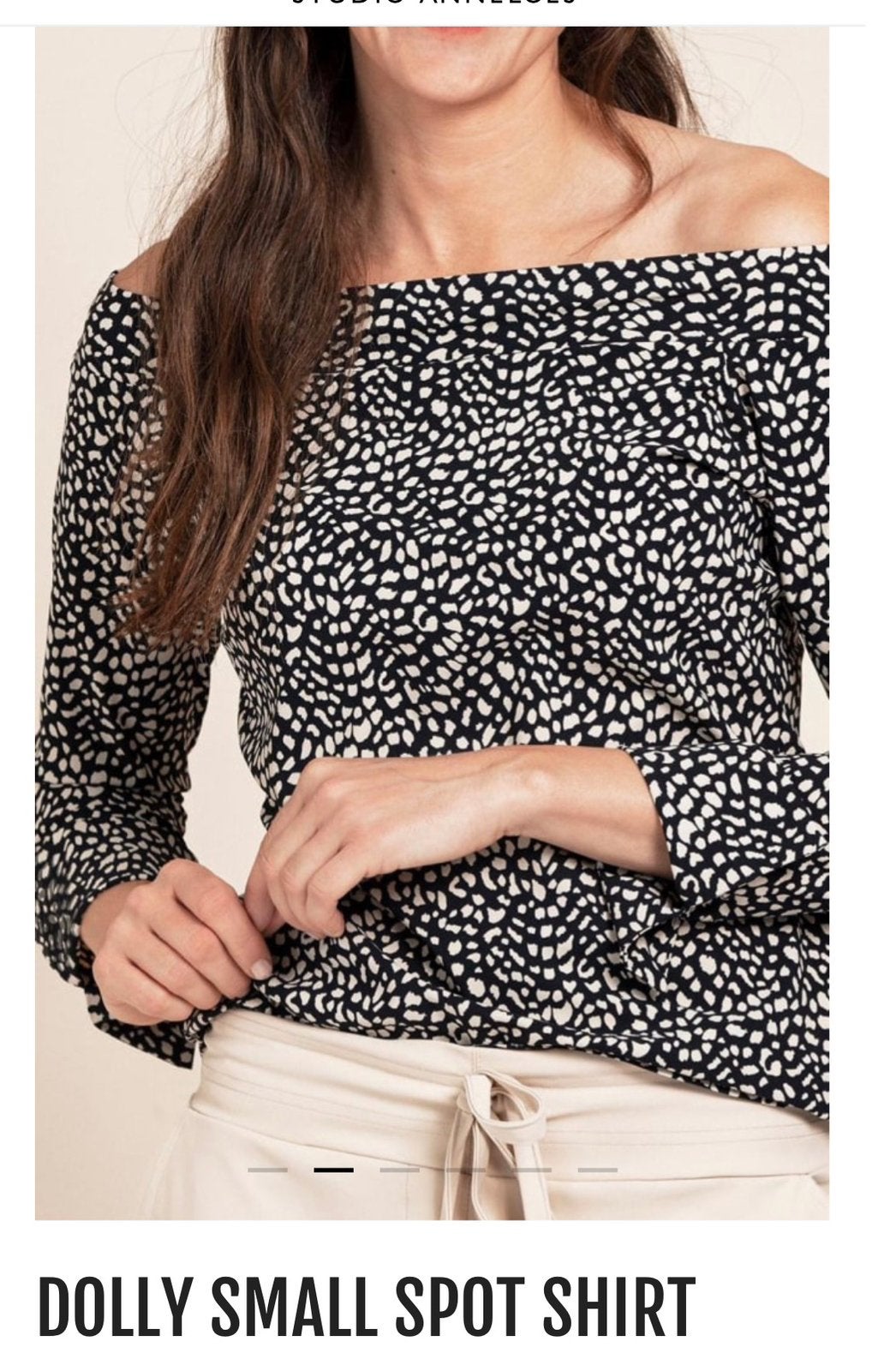 Studio Anneloes, S, Dolly Small Spot Top Off Shoulder, Kleding | Dames, Tops, Zo goed als nieuw, Maat 36 (S), Blauw, Lange mouw