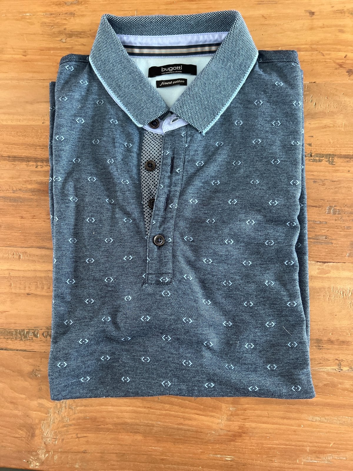 Bugatti Polo Shirt - Donkerblauw met patroon maat XL, Ophalen of Verzenden, Zo goed als nieuw, Maat 56/58 (XL), Blauw
