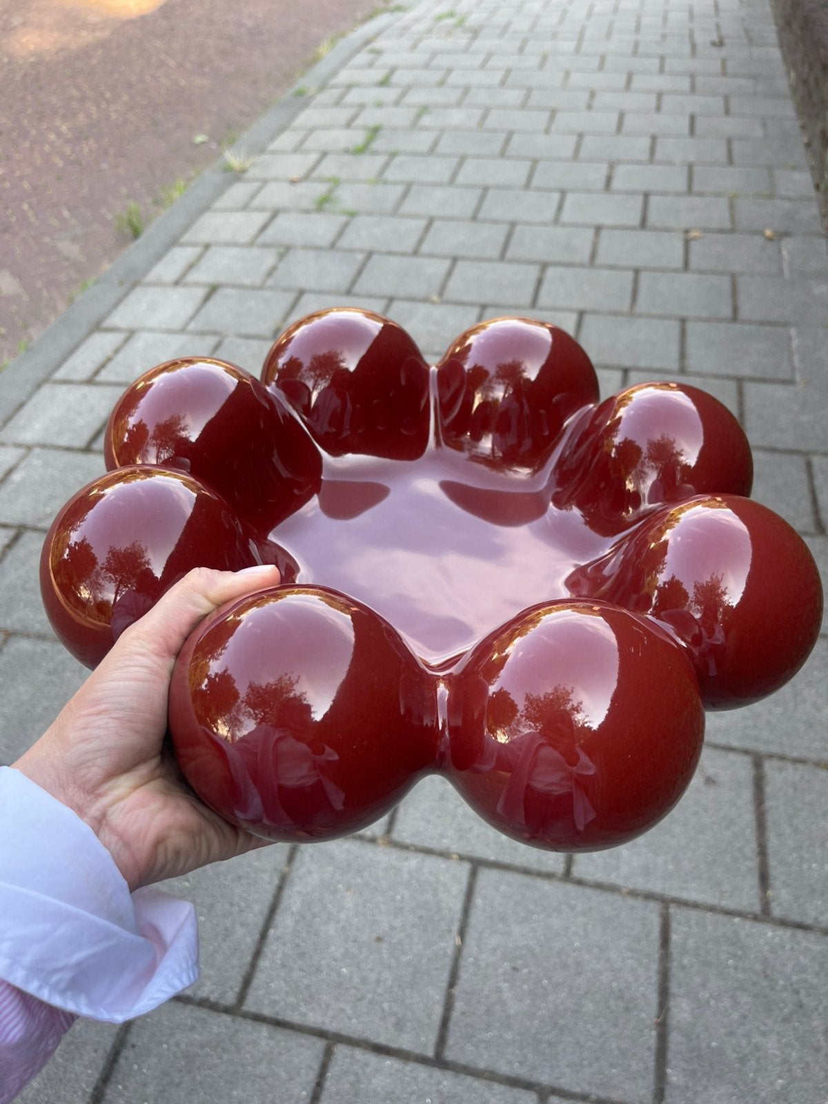 Schaal rood bollen, Ophalen, Rond, Glas