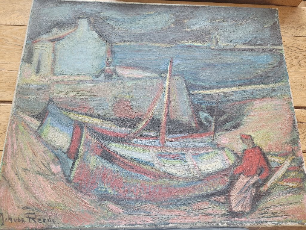 zeilschip, Antiek en Kunst, Ophalen, Overig onderwerp, Gesigneerd, Olieverf