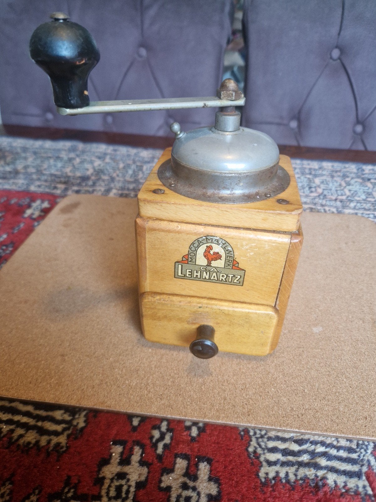 Vintage Duitse koffiemolen C.A.lehnartz houten molen 1950, Antiek en Kunst, Antiek | Keukenbenodigdheden, Ophalen of Verzenden