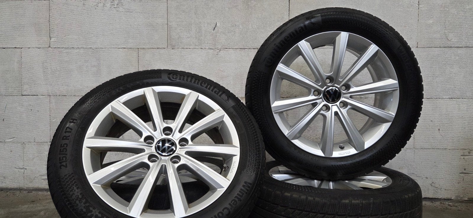 17" VW Passat B8 B9 T-roc velgen Continental winterbanden, Banden en Velgen, 17 inch, V, Personenwagen