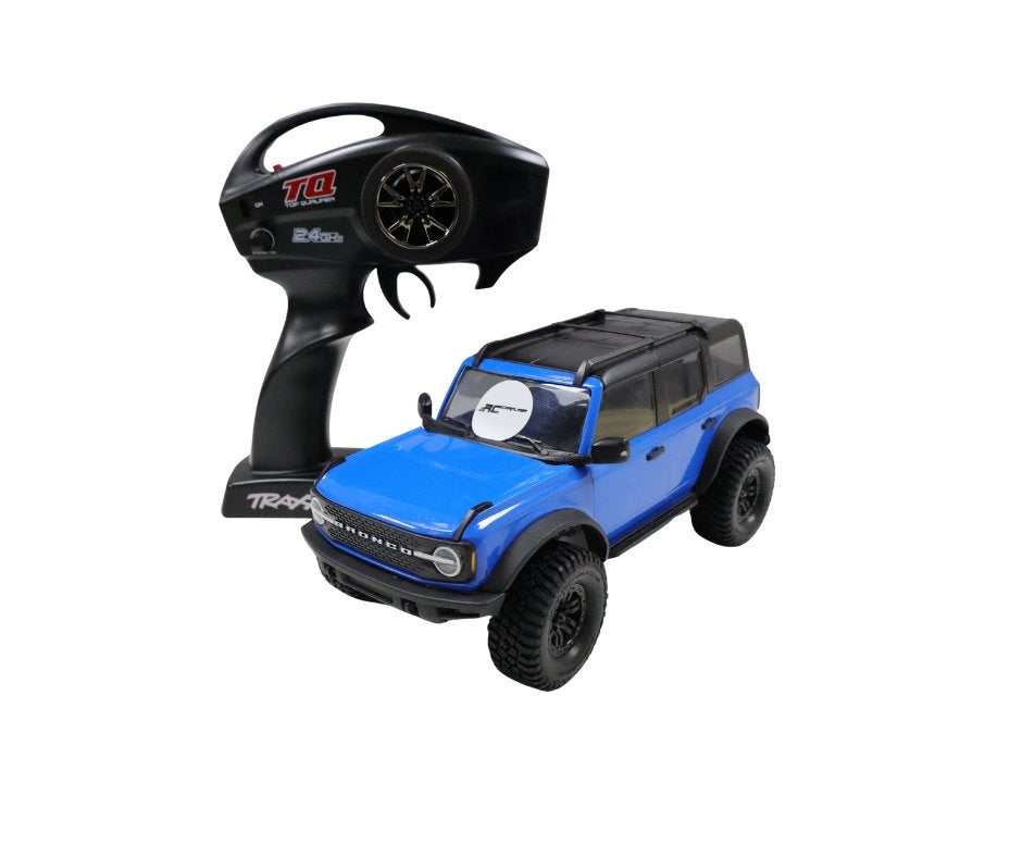 Traxxas TRX-4M Ford Bronco blauw 1/18 rc auto, Verzenden, Gebruikt, Overige schalen, Auto offroad