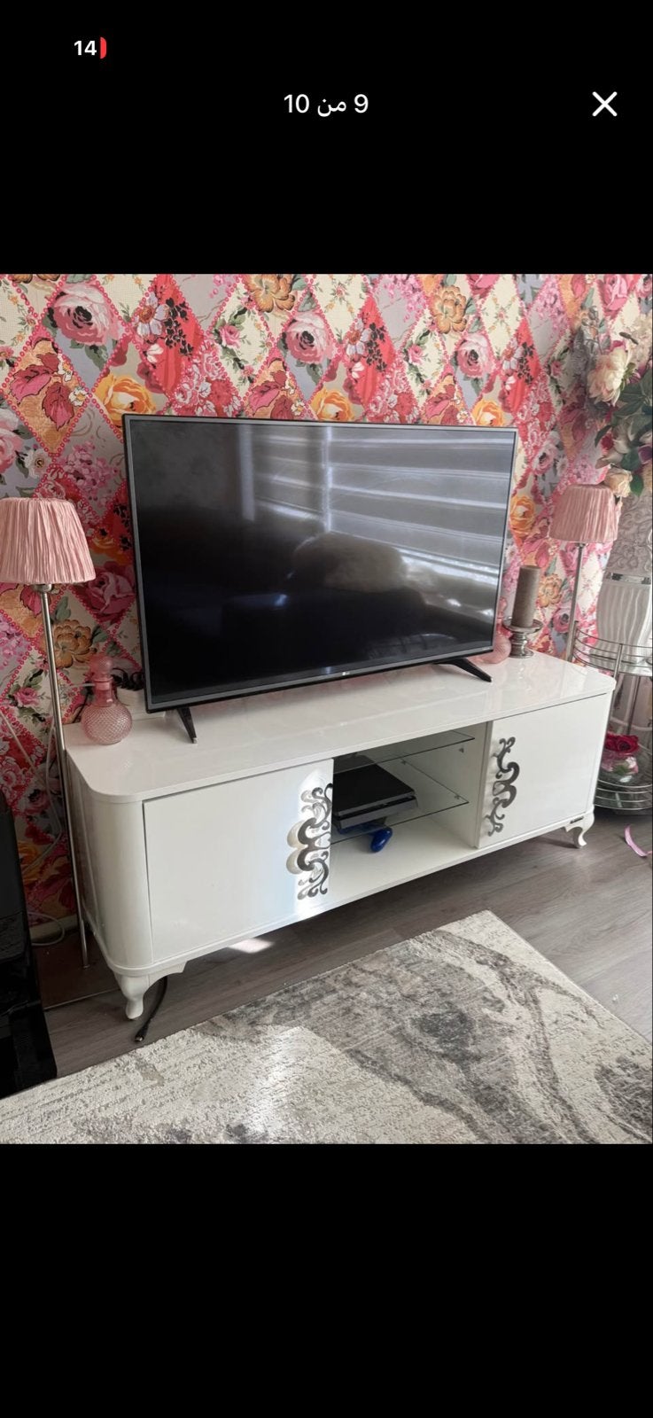 Witte TV-kast en Salontafel Set - Modern Design, Huis en Inrichting, Kasten | Televisiemeubels, Zo goed als nieuw, Minder dan 100 cm