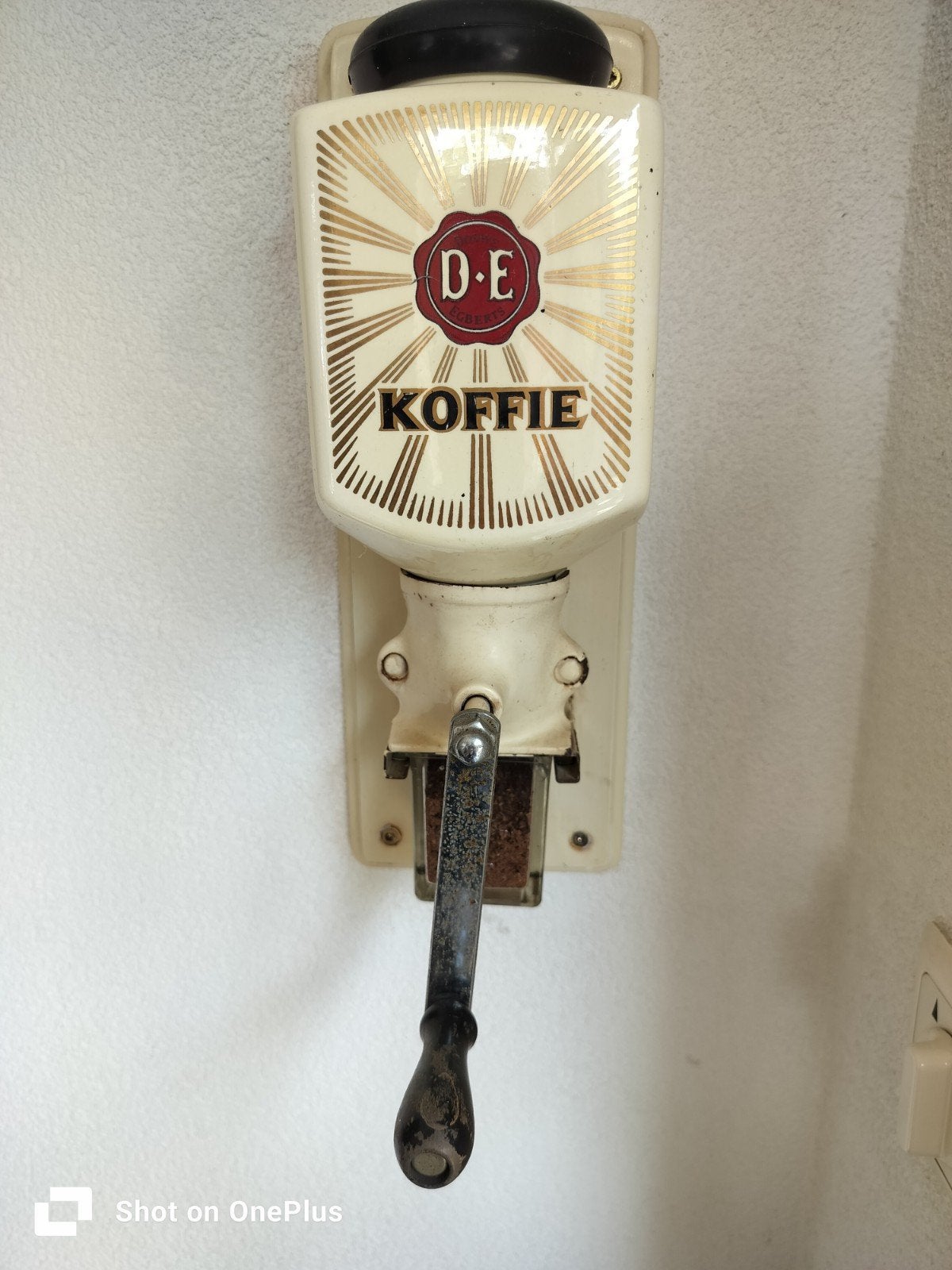 Vintage Douwe Egberts wandkoffiemolen, Ophalen of Verzenden