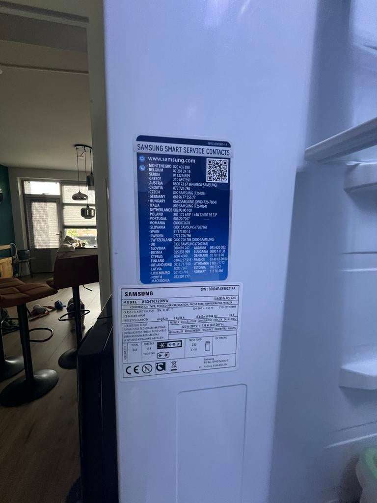 Samsung Koelkast met vriesvak - 182x58 cm, Witgoed en Apparatuur, Ophalen, Gebruikt, 200 liter of meer, 160 cm of meer