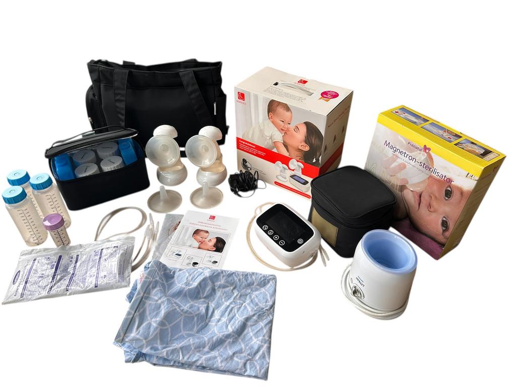 Compleet kolfapparaat + accessoires o.a. Horigen, Medela, Ophalen of Verzenden, Zo goed als nieuw, Borstkolf
