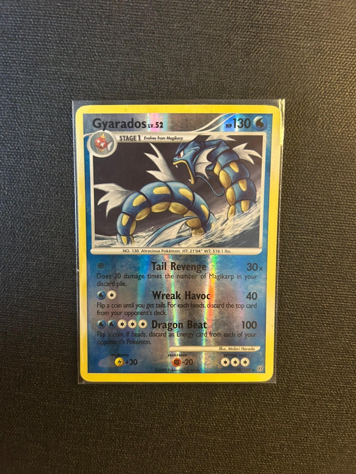 Gyarados reverse holo 19/100, Ophalen of Verzenden, Zo goed als nieuw
