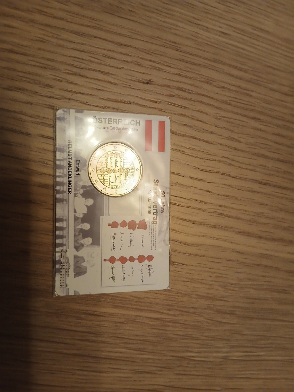 Coincard Oostenrijk 2 euro herdenkingsmunt 2005 Staatverdrag, Postzegels en Munten, Munten | Europa | Euromunten, Ophalen of Verzenden