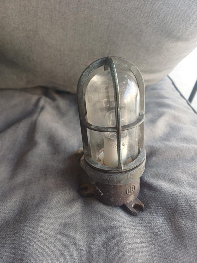 Vintage scheepslamp / buitenlamp - robuust metaal, Ophalen of Verzenden