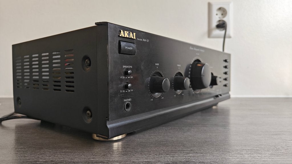 Akai AM-27 stereo versterker – 2 x 65 watt – vintage hifi, Overige merken, Gebruikt, Ophalen of Verzenden, 60 tot 120 watt