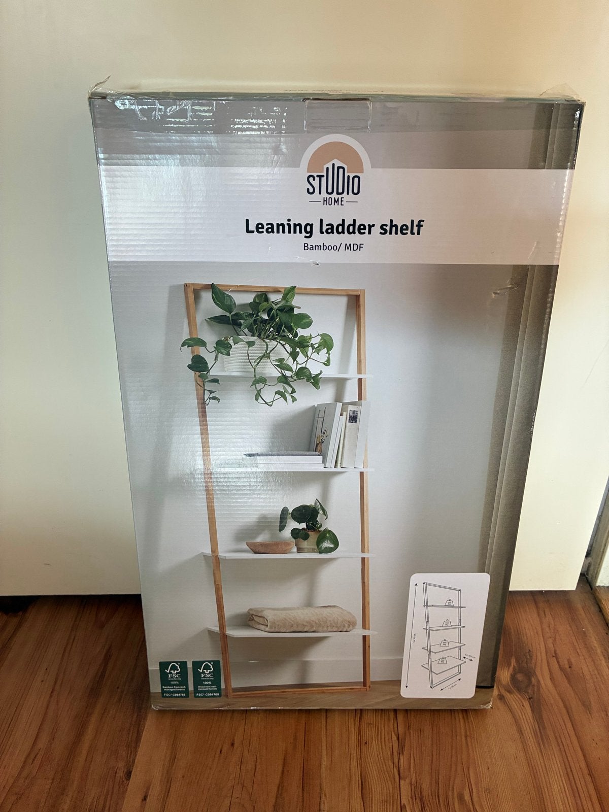 Nieuw Studio Home Leaning Ladder Shelf Bamboe/MDF, Ophalen, Nieuw