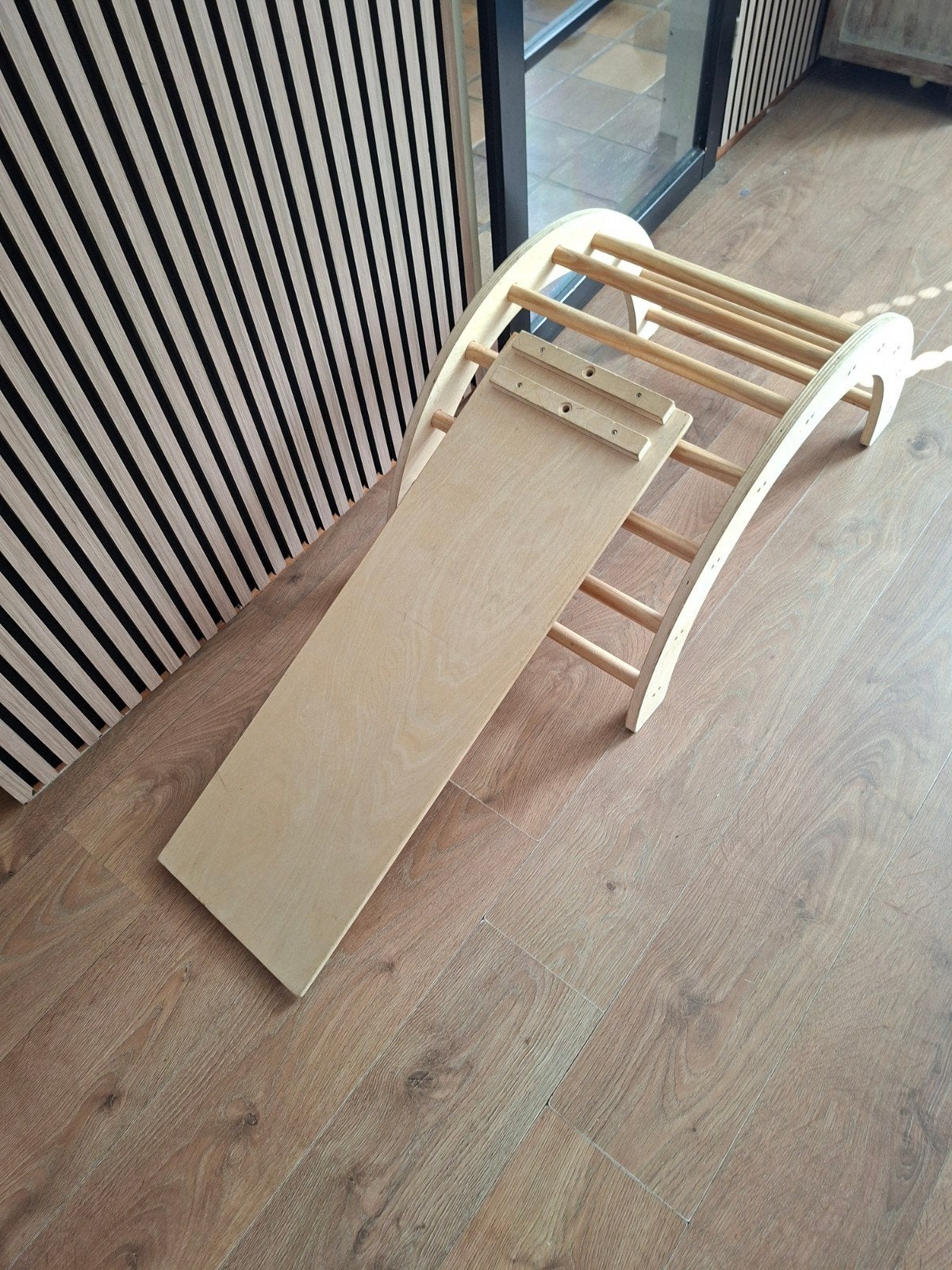 Houten Klimrek met Glijbaan voor Kinderen, Kinderen en Baby's, Speelgoed | Buiten | Speeltoestellen, Ophalen, Gebruikt, Klimwand