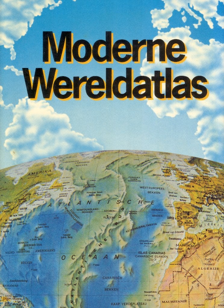 Moderne Wereldatlas rond 1980, Gelezen, Overige atlassen, Ophalen of Verzenden, 1800 tot 2000