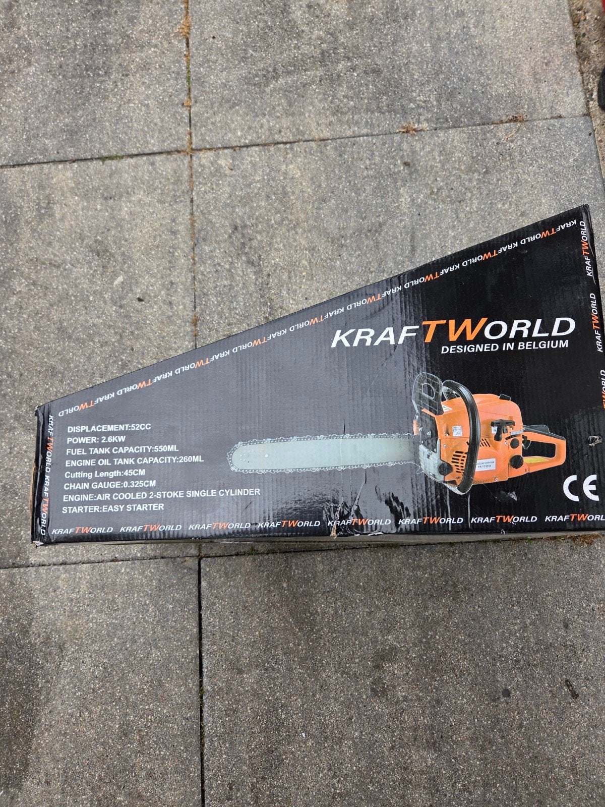 KRAFTWORLD Kettingzaag 2.6KW 45cm Zaagblad Nieuw in Doos, 70 mm of meer, Kettingzaag, Nieuw, Ophalen of Verzenden